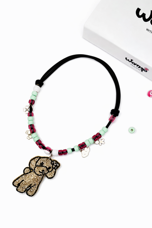 Golden Pup Glitter Necklace