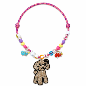 golden pup glitter necklace for dog