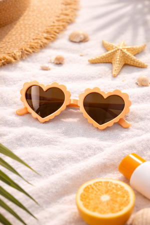Heart-Shaped Pet Dog Sunglasses – Stylish UV Protection Shades