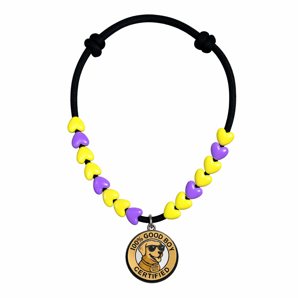 100% Good Boy Certified Heart Bead Necklace