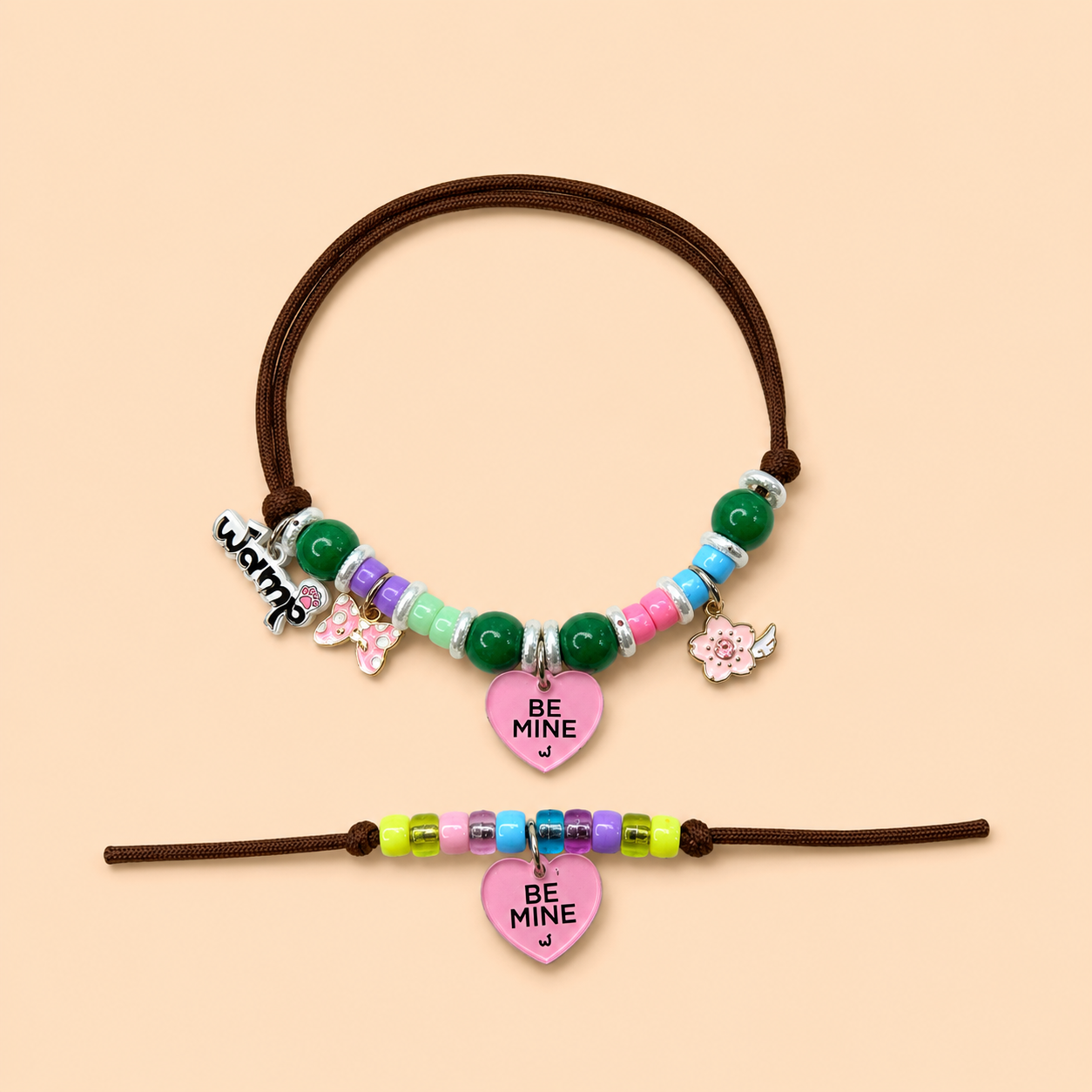 Be Mine Pink Paw & Bro Combo | Pet Neck Rakhi + Kids Rakhi Set