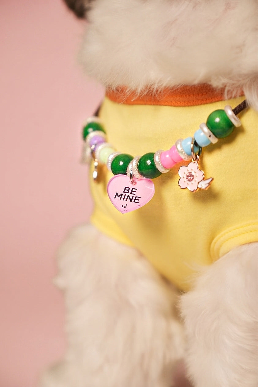 Be Mine Pink Pet Neck Rakhi | Personalized Pet Dog Rakhi Necklace