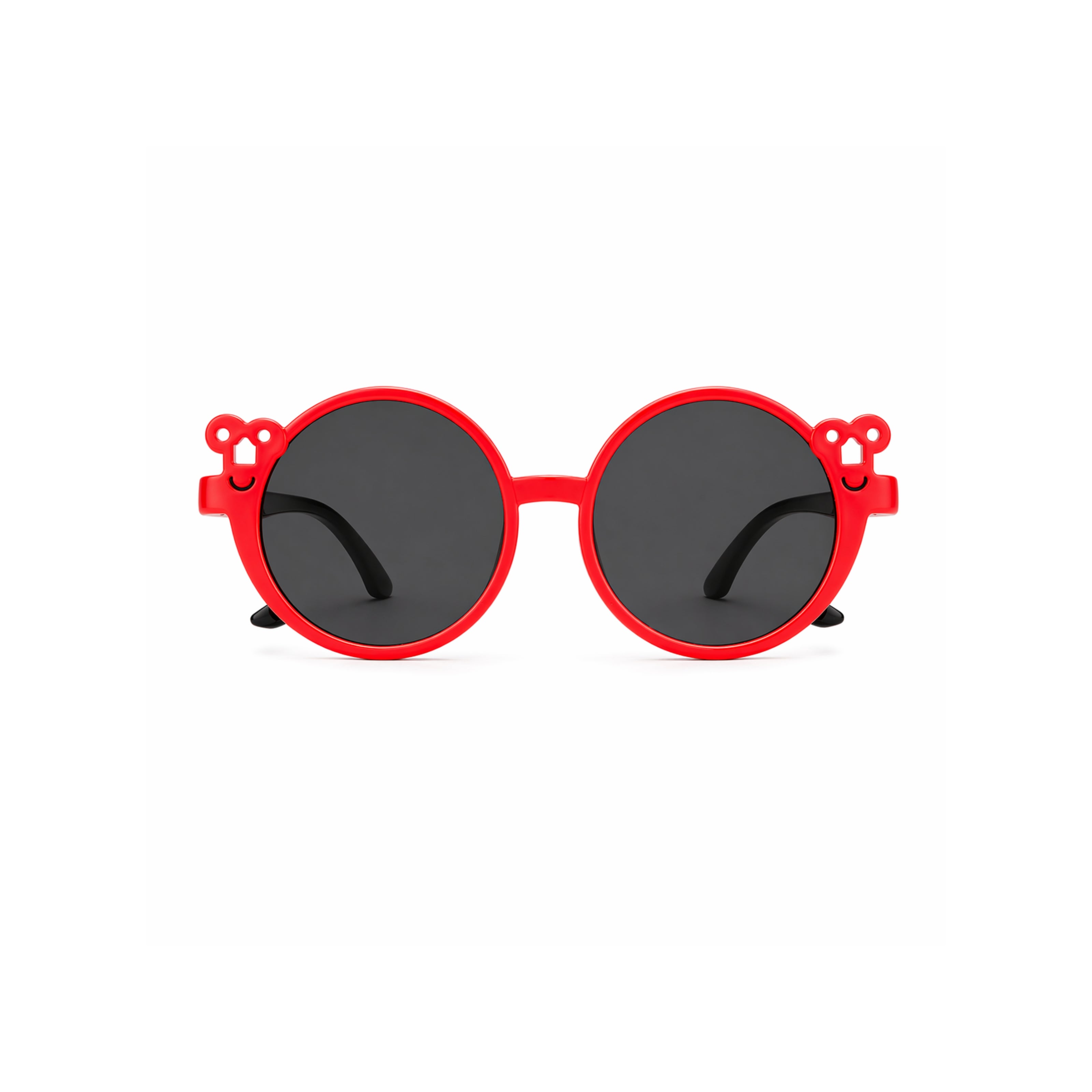 Cute Smiley Face Pet Dog Sunglasses – Red Round UV Protection Shades