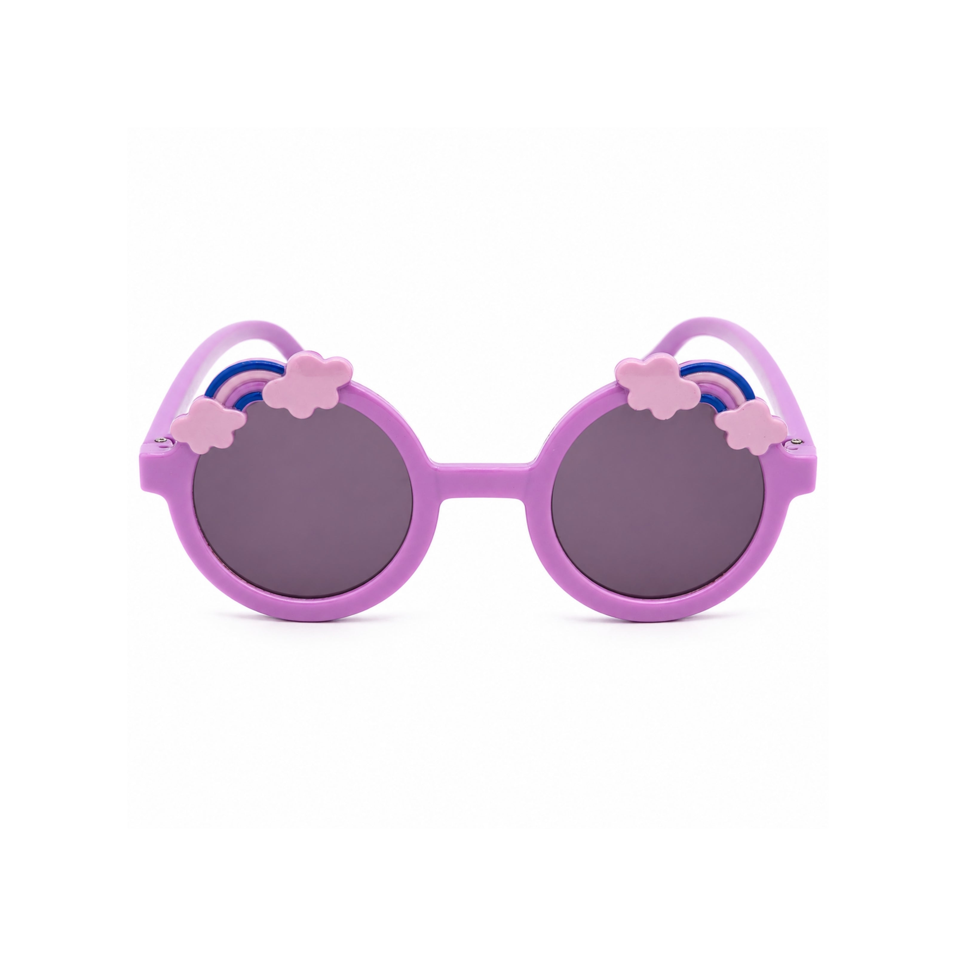 Cute Rainbow Cloud Pet Dog Sunglasses – Purple Round UV Protection Shades