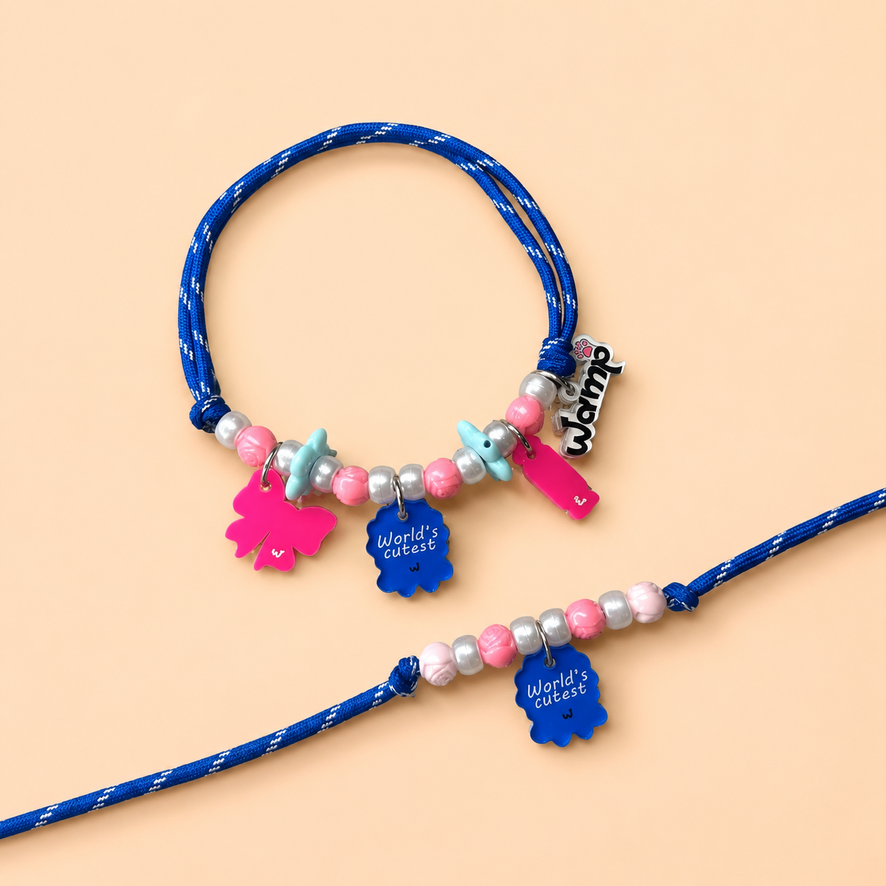 World's Cutest Blue Pet Neck Rakhi + Matching Keychain Tag | Behen Special Rakhi Combo