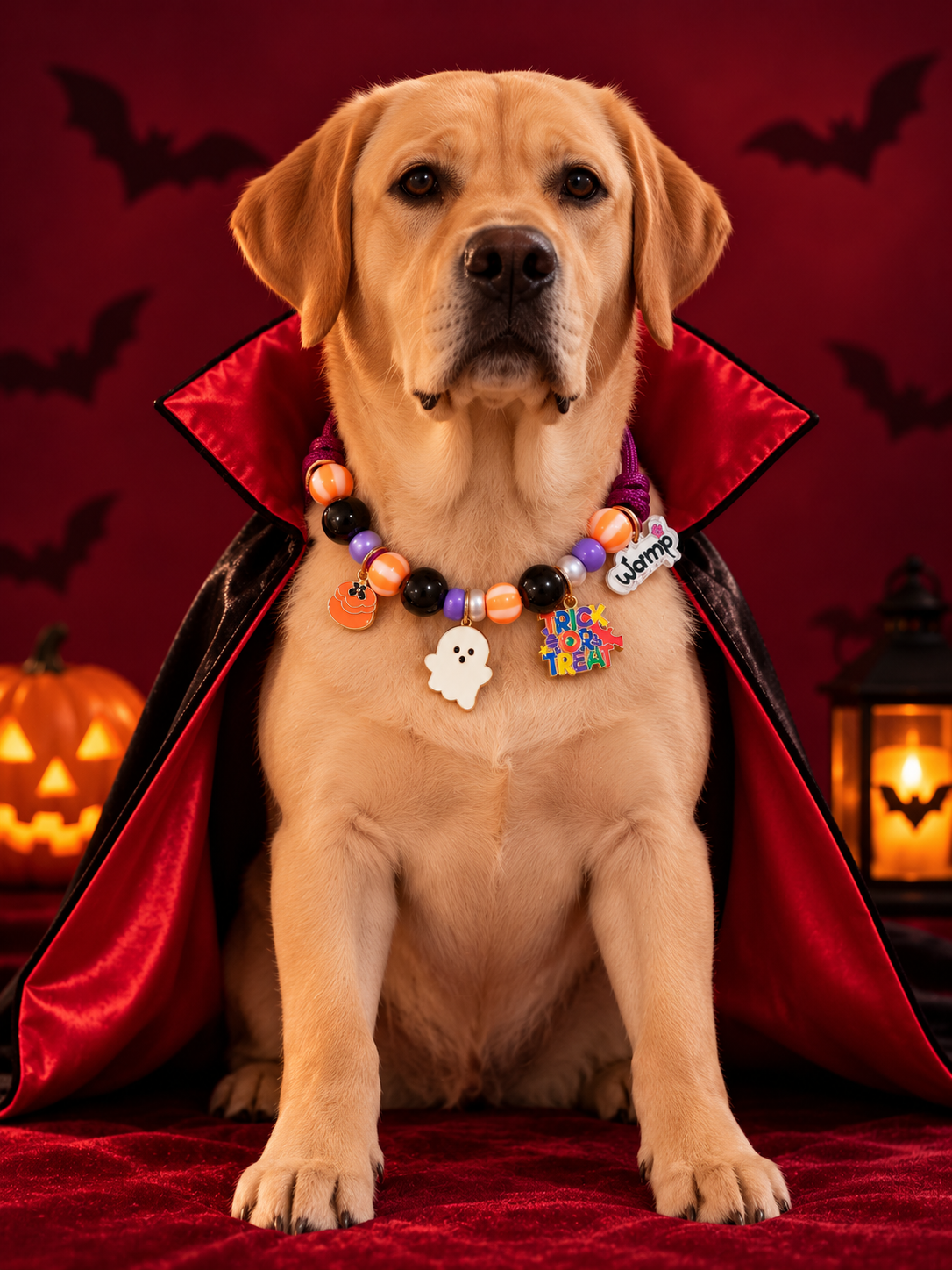 Witchy Whiskers Halloween Necklace | Halloween Dog Necklace