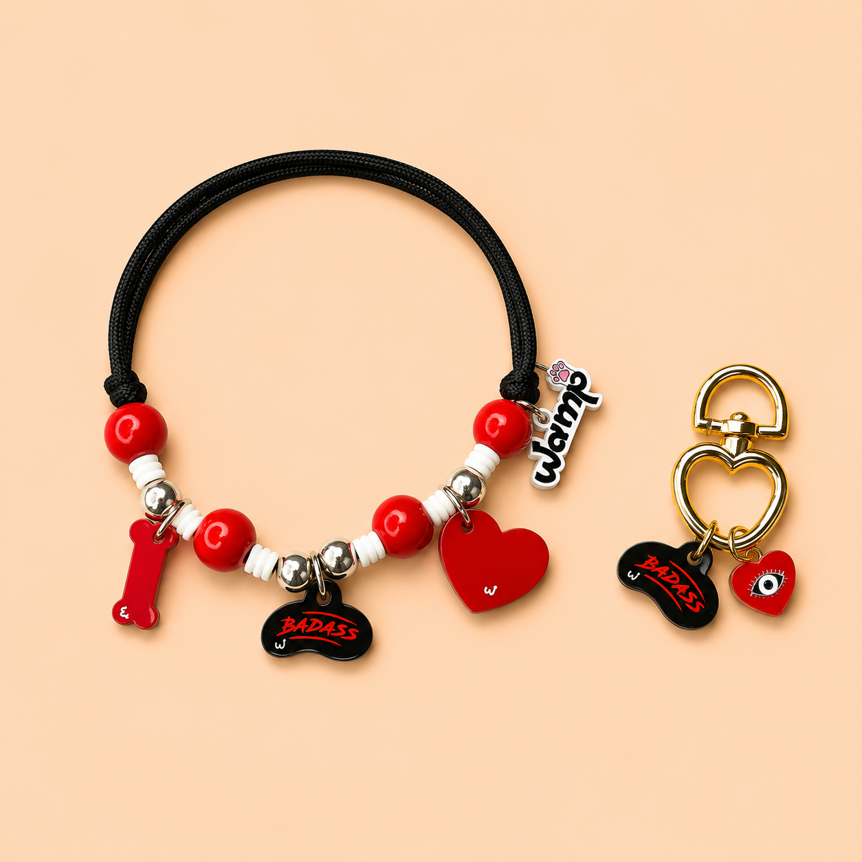 Badass Pet Neck Rakhi + Matching Keychain Tag | Behen Special Rakhi Combo
