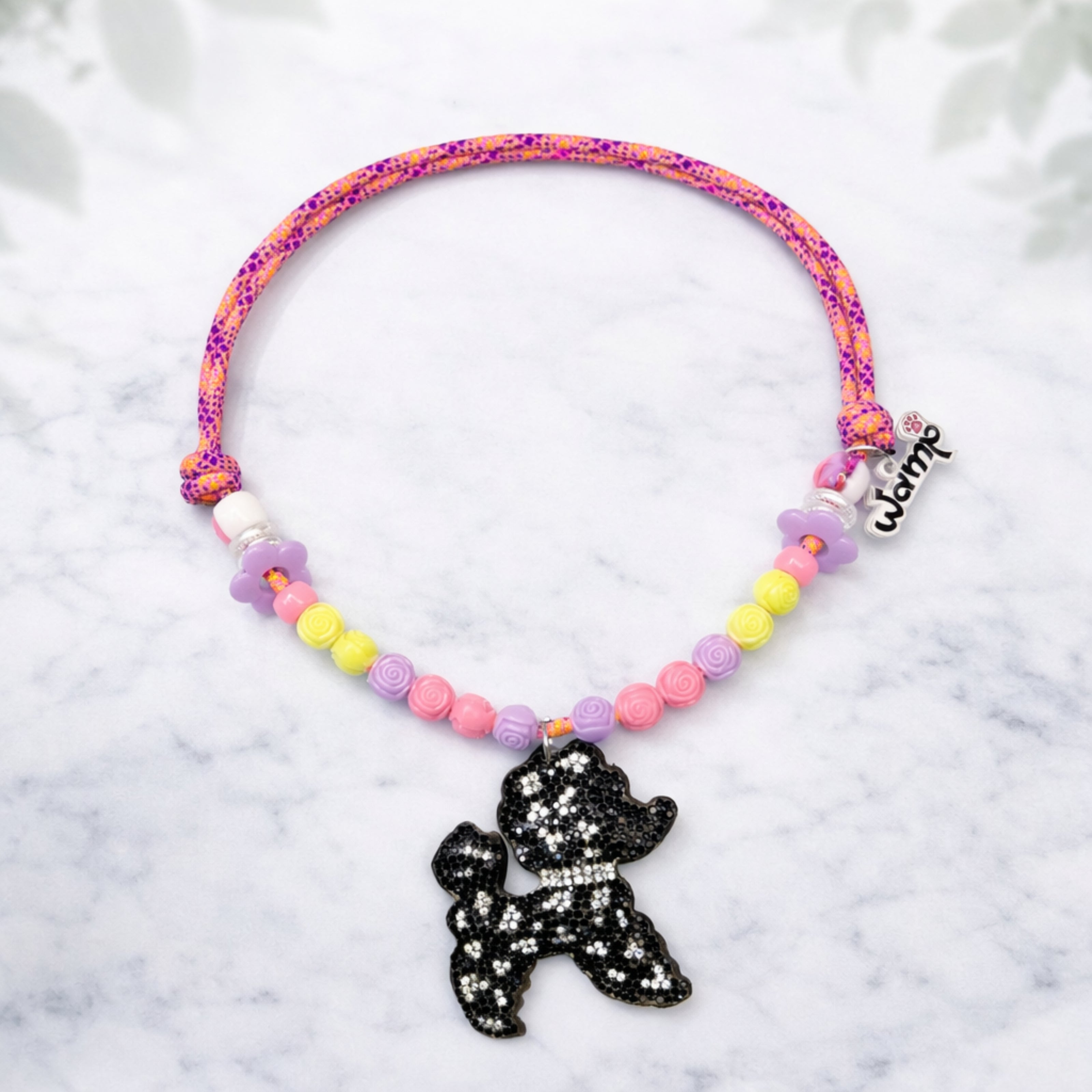 Sparkle Puppy Glitter Beaded Necklace