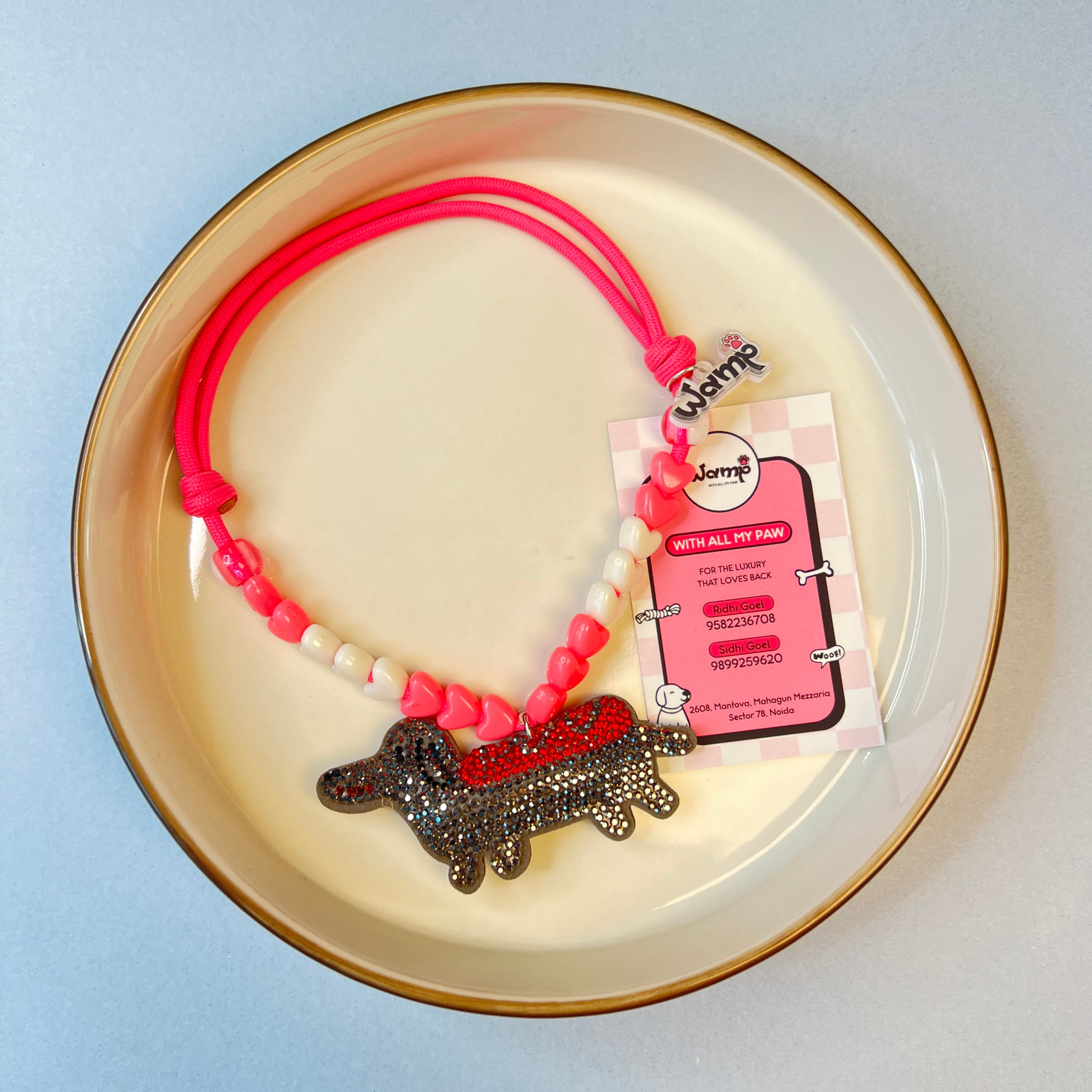 Cute Dachshund Dog Glitter Necklace