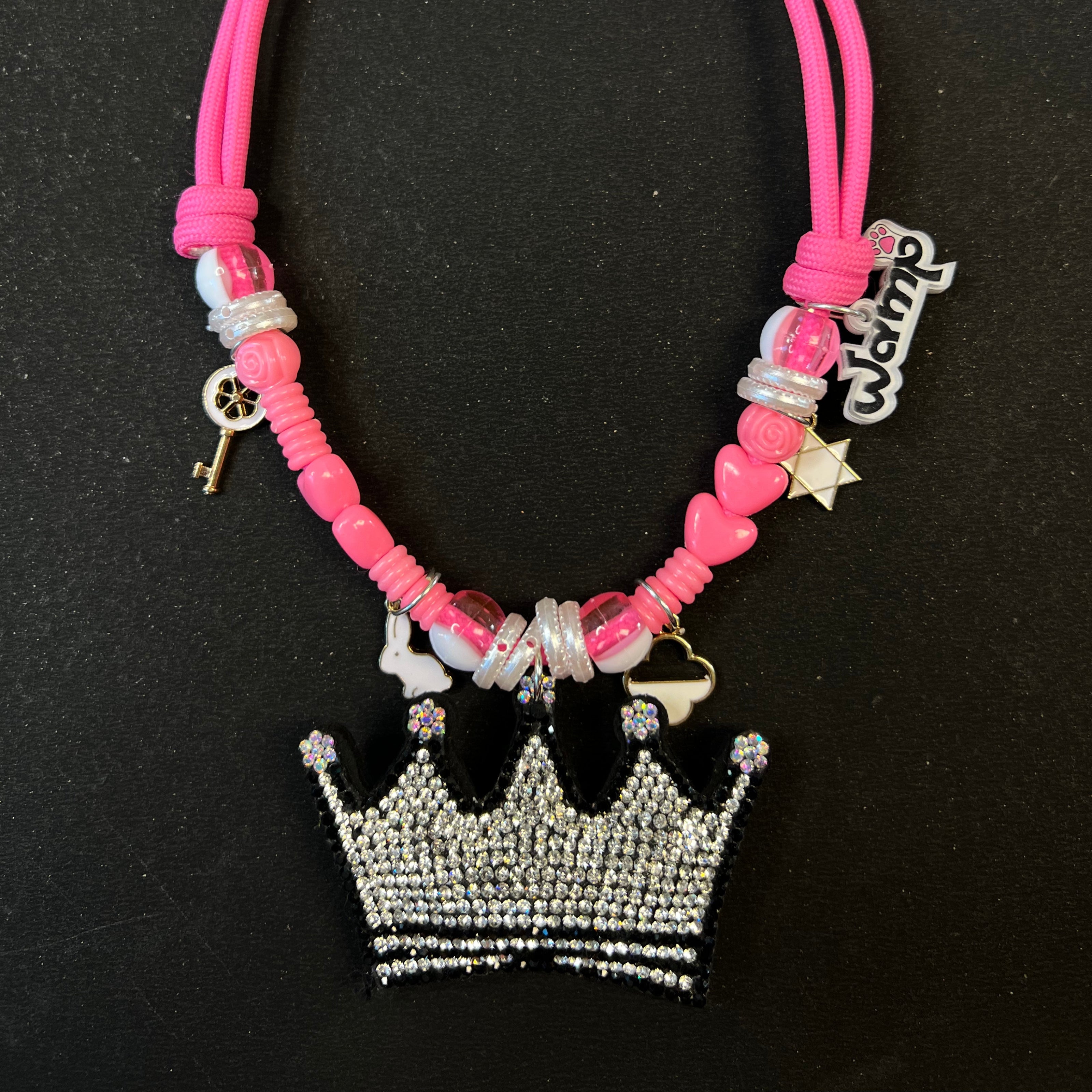 Glitter Crown Dog Necklace