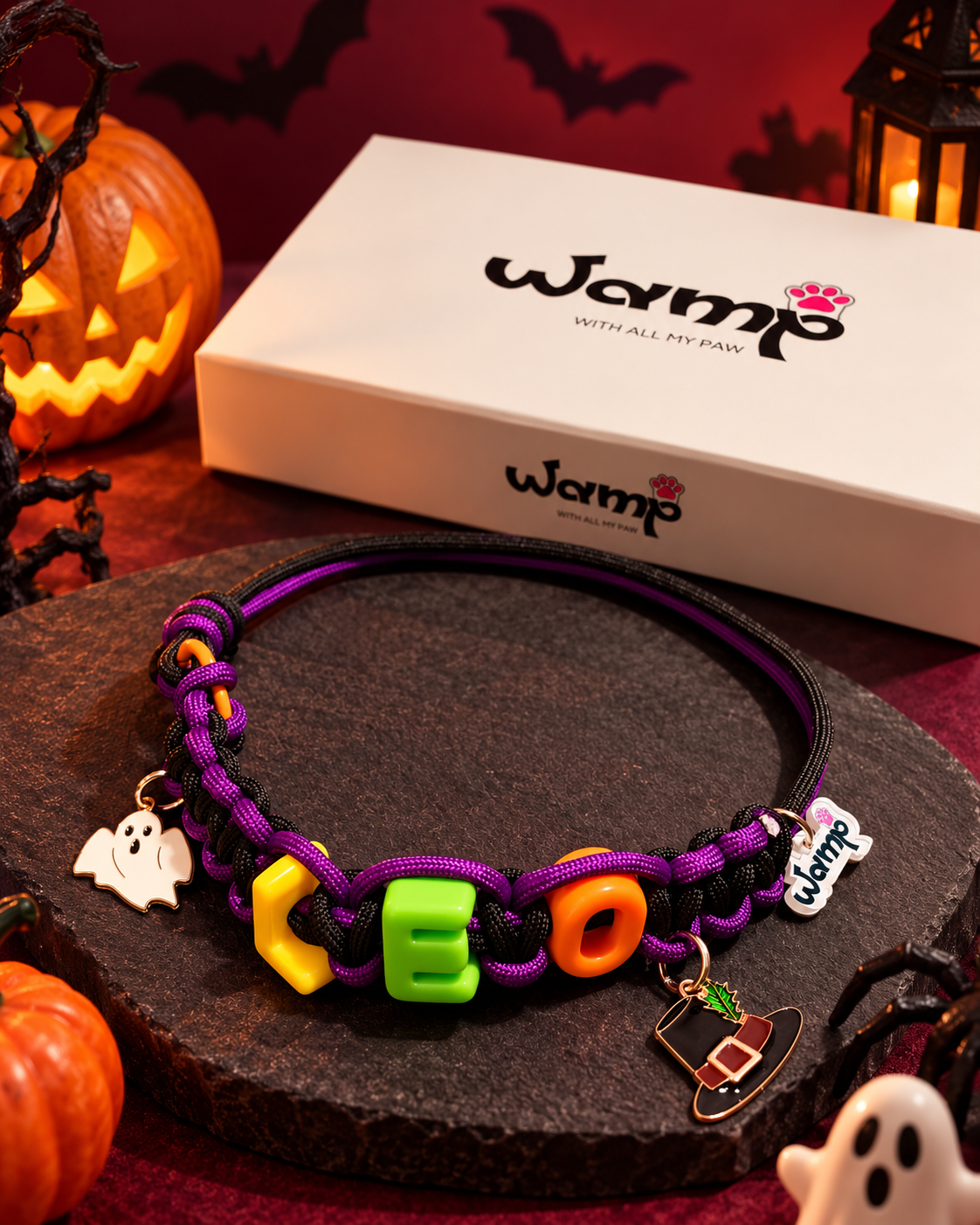 Spooky Name Necklace | Halloween Dog Necklace