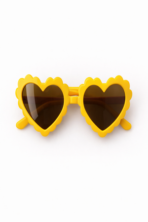 Sunny Yellow Heart-Shaped Dog Sunglasses – Cute UV Protection Shades