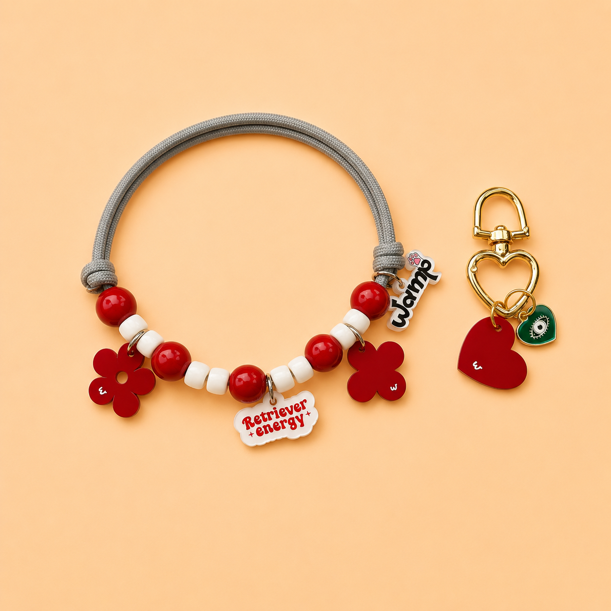 Retriever Energy Pet Neck Rakhi + Matching Keychain Tag | Behen Special Rakhi Combo