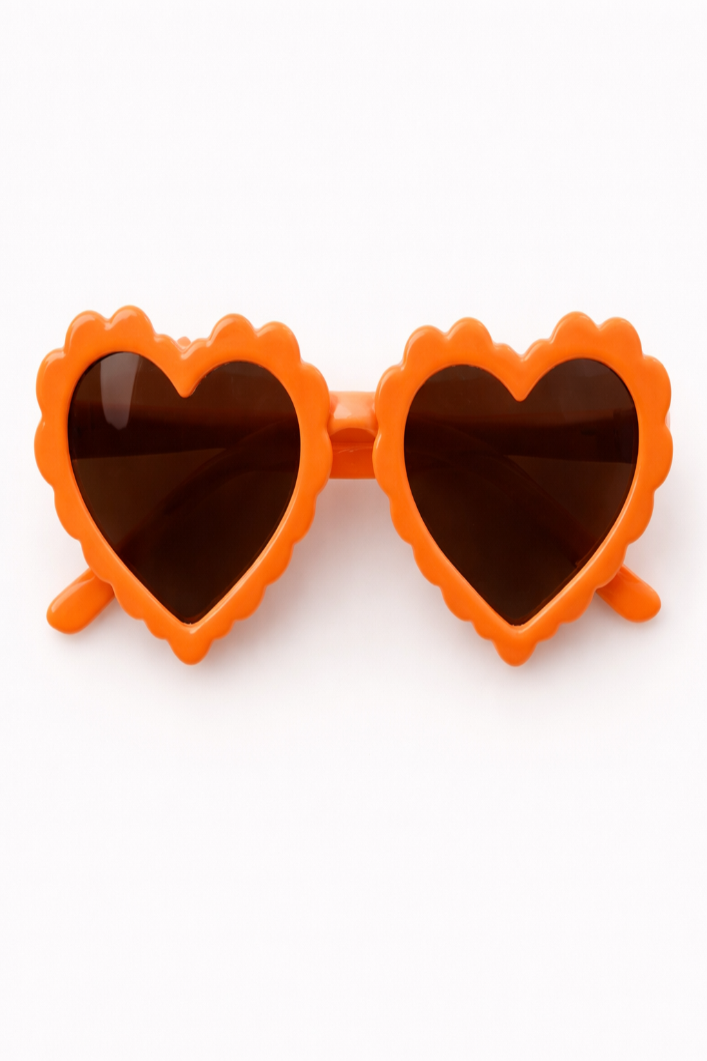 Bright Orange Heart-Shaped Dog Sunglasses – Cute UV Protection Shades