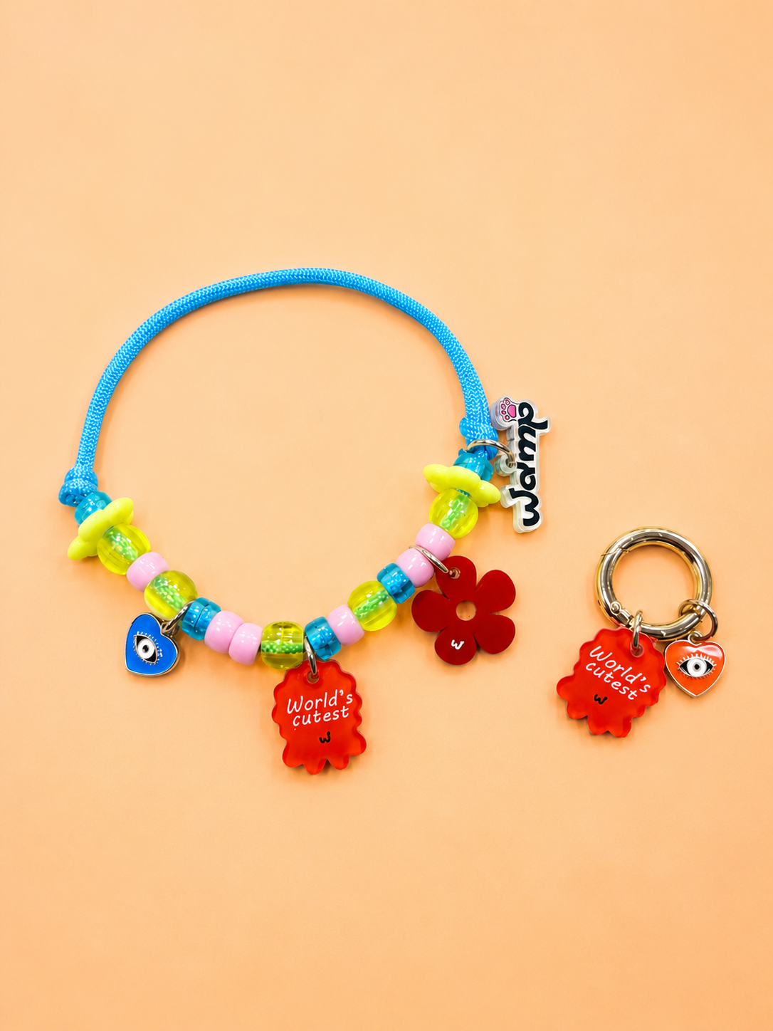World's Cutest Orange Pet Neck Rakhi + Matching Keychain Tag | Behen Special Rakhi Combo