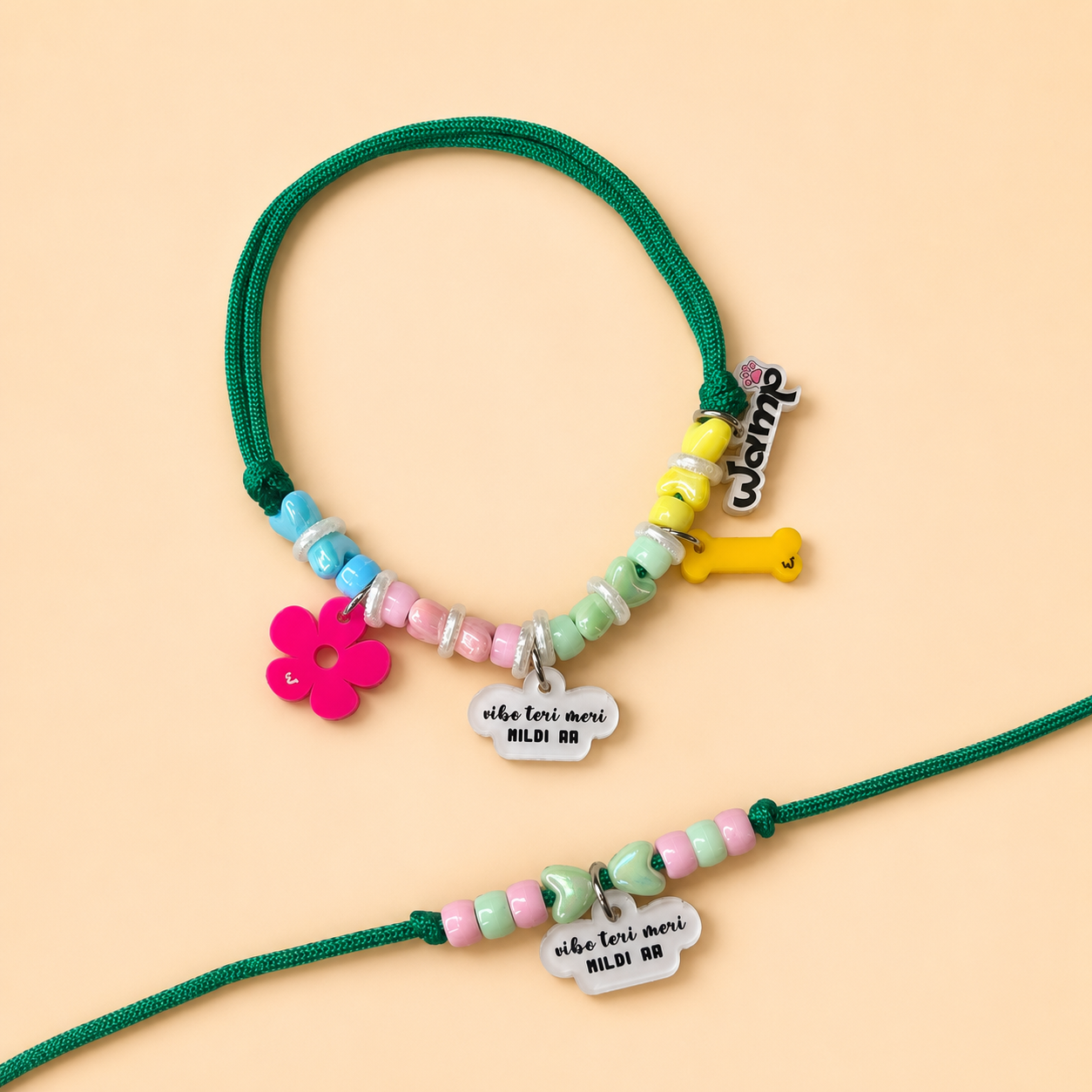 Vibe Teri Meri Mildi Aa Paw & Bro Combo | Pet Neck Rakhi + Kids Rakhi Set