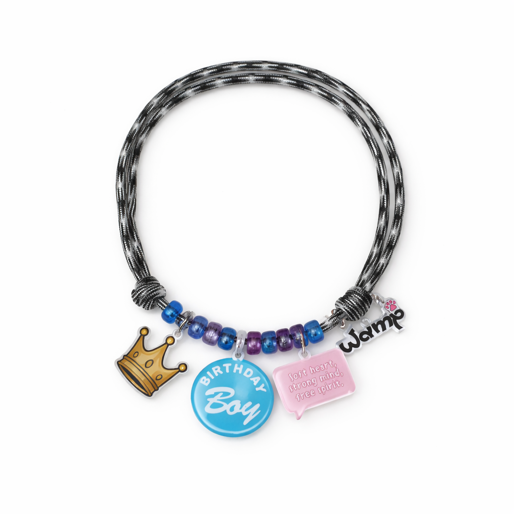 Birthday Boy King Multi-Charm Necklace
