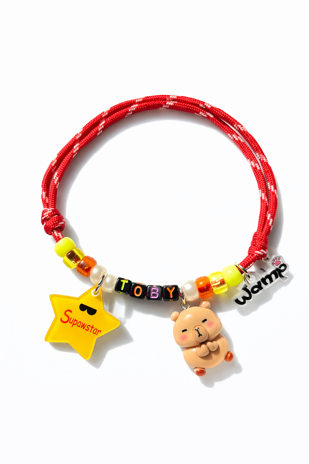 Supawstar Teddy Charm Name Necklace
