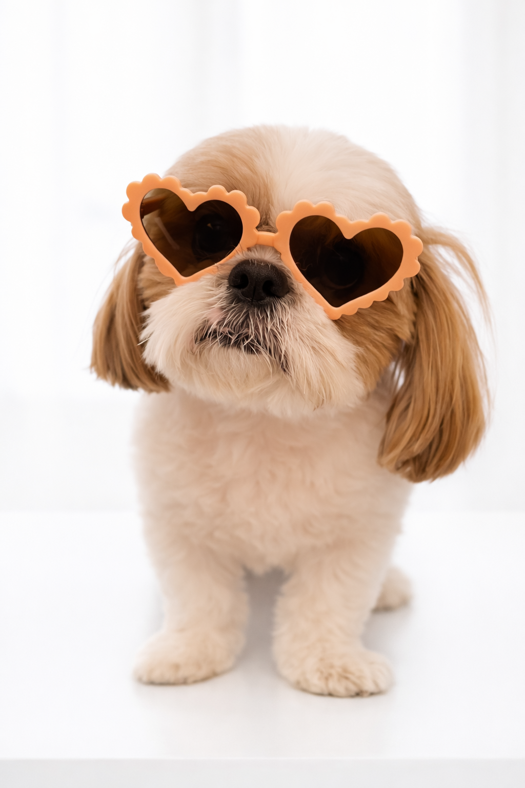 Heart-Shaped Pet Dog Sunglasses – Stylish UV Protection Shades