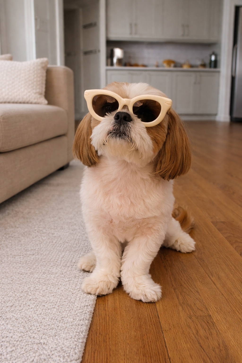 Ivory White Dog Sunglasses – Elegant UV Protection Shades