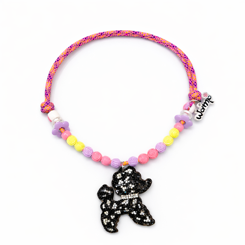 Sparkle Puppy Glitter Beaded Necklace