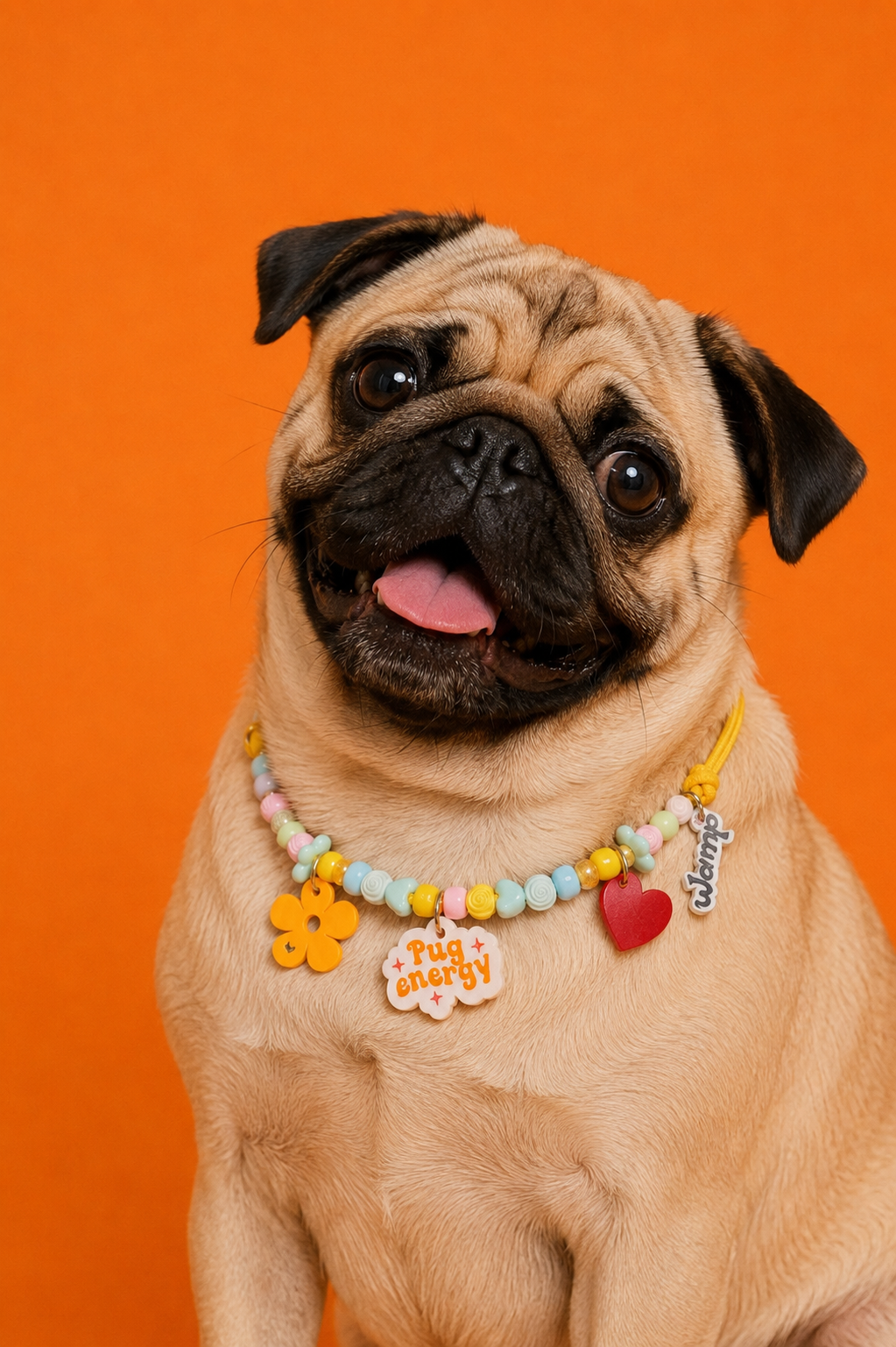 Pug Energy Pet Neck Rakhi | Personalized Pet Dog Rakhi Necklace