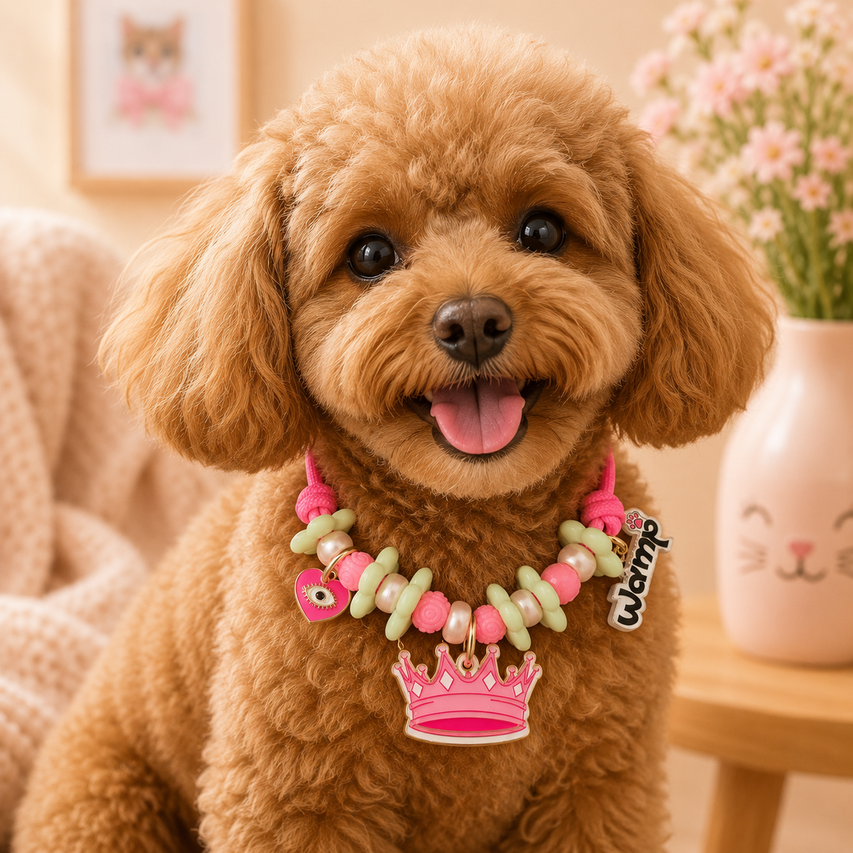 Princess Paws Dog Charm Necklace
