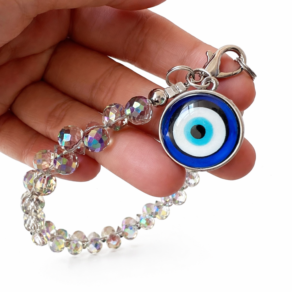 Evil Eye Crystal Cat Necklace