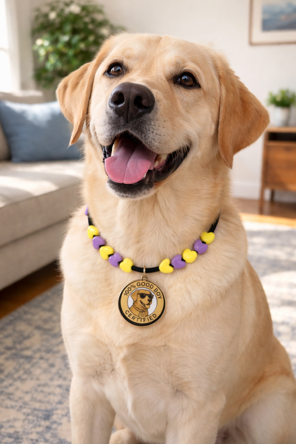 100% Good Boy Certified Heart Bead Necklace