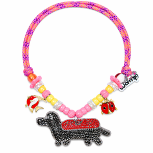 Daschund glitter necklace