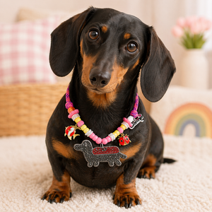 Daschund glitter necklace