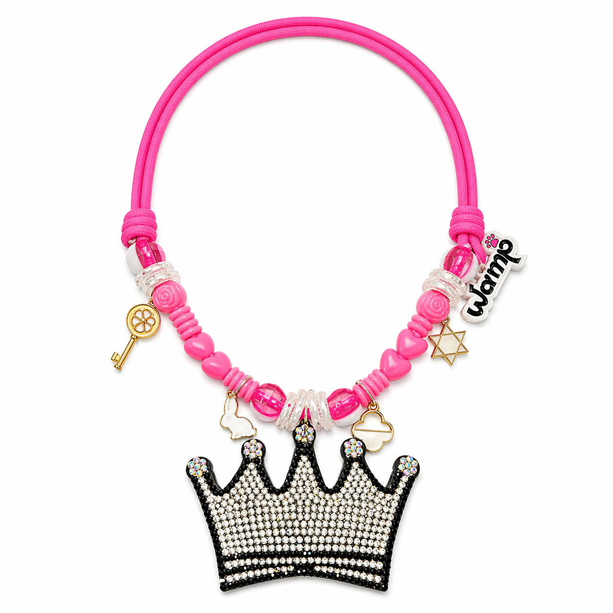 Glitter Crown Dog Necklace