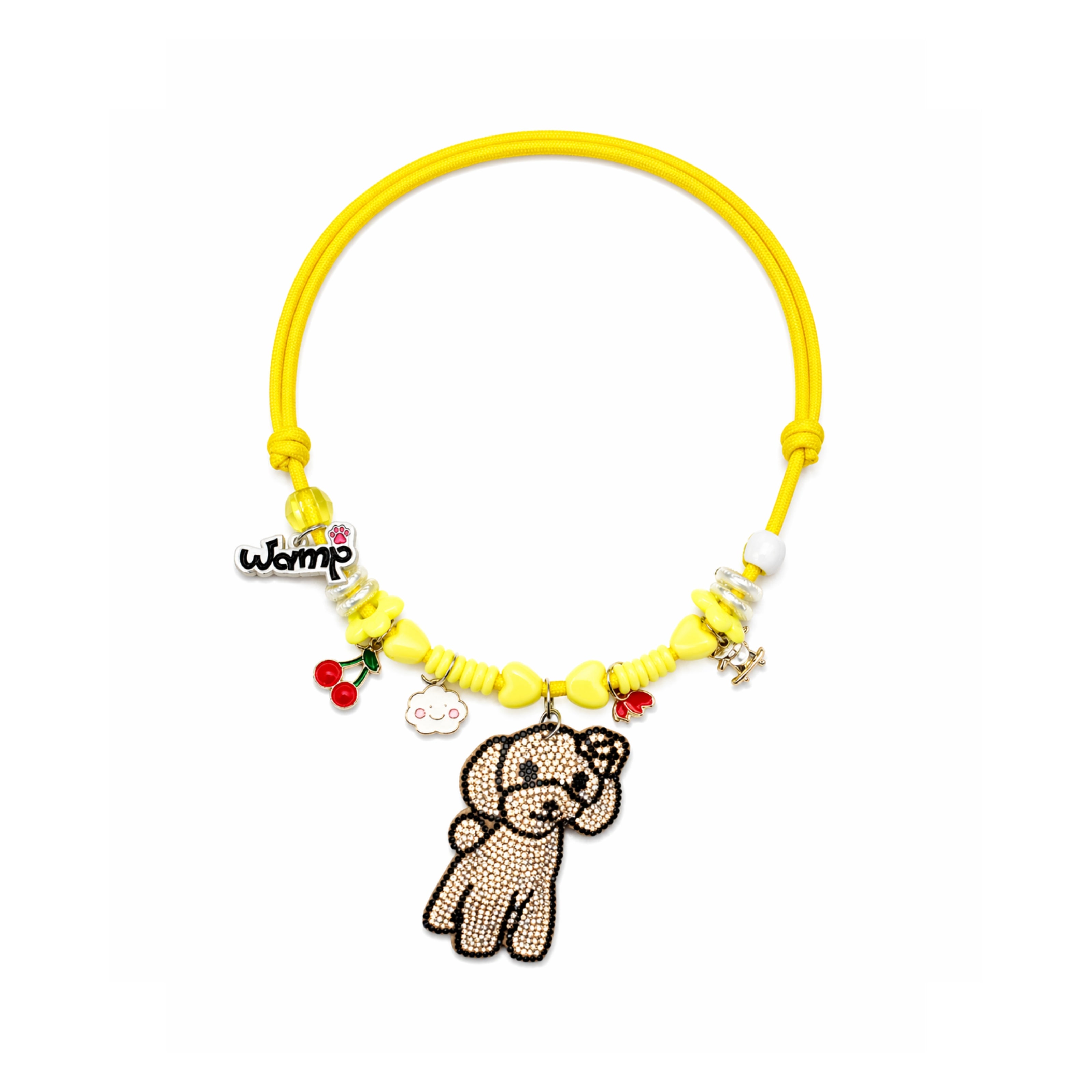 Golden Pup Glitter Necklace