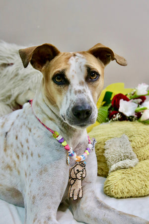 Golden Pup Glitter Necklace