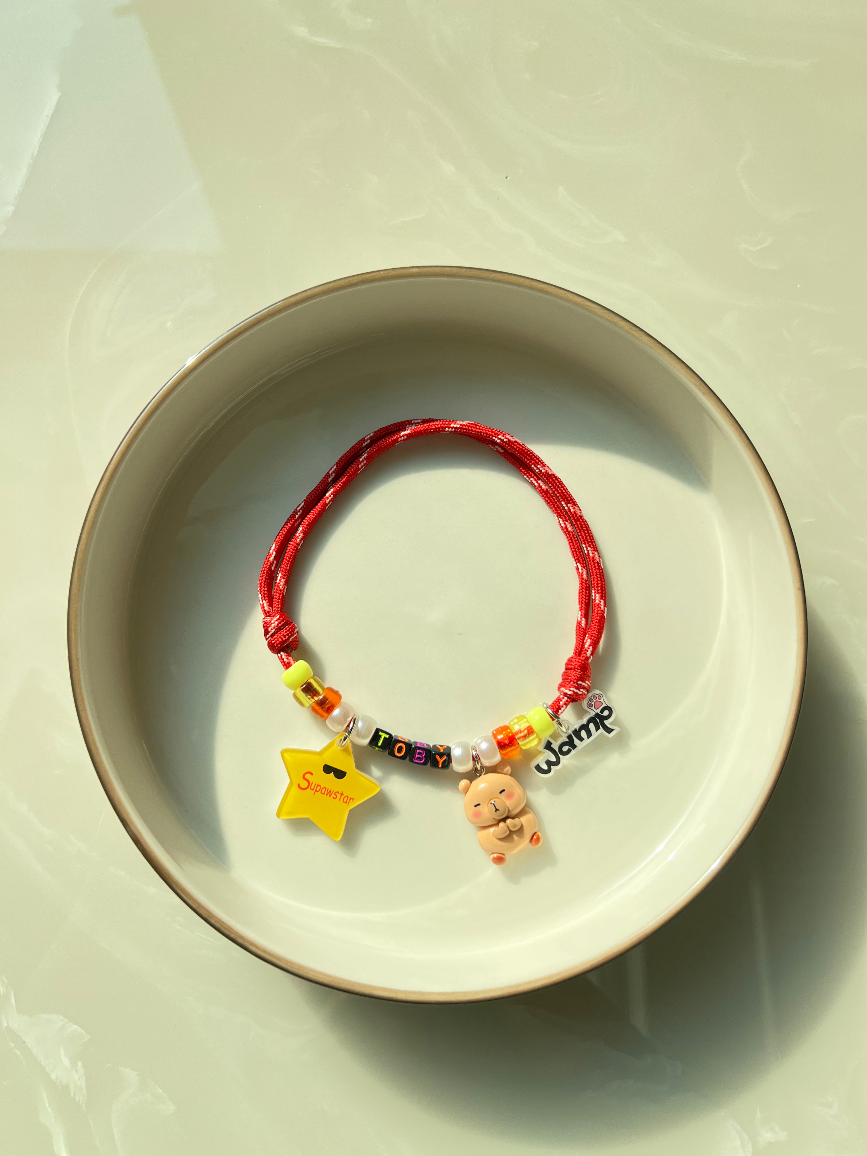 Supawstar Teddy Charm Name Necklace