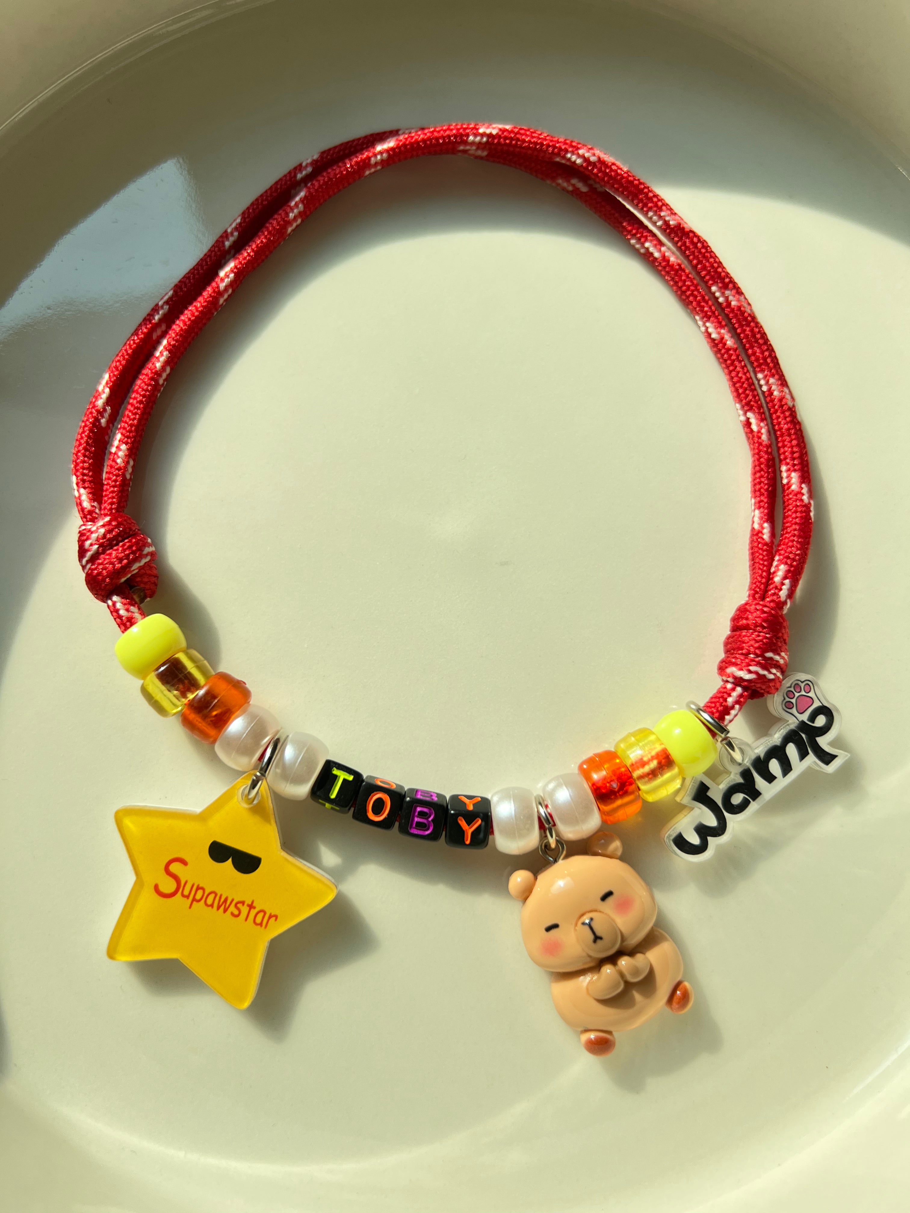 Supawstar Teddy Charm Name Necklace