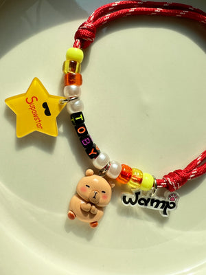 Supawstar Teddy Charm Name Necklace