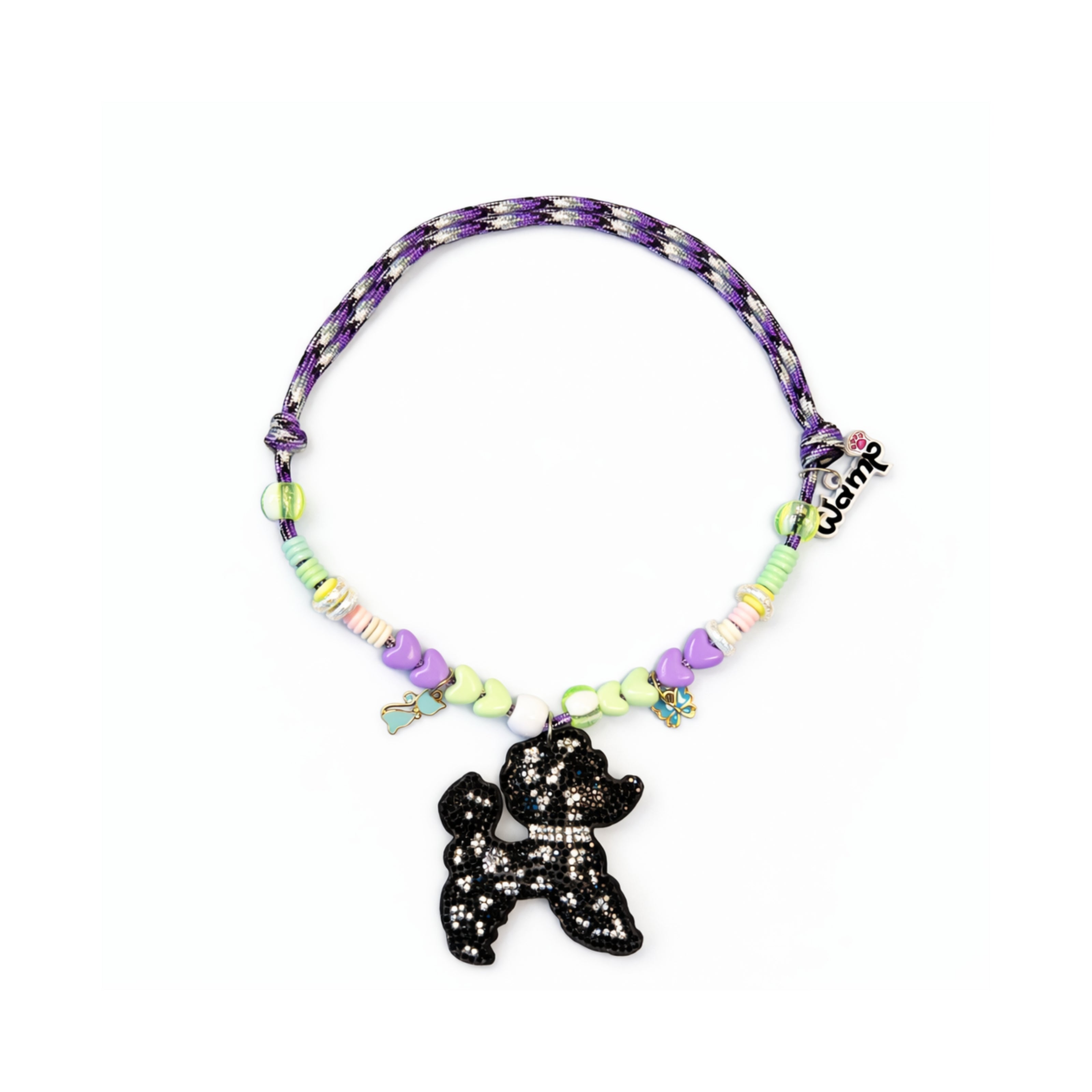 Pastel Heart Bling Puppy Glitter Necklace