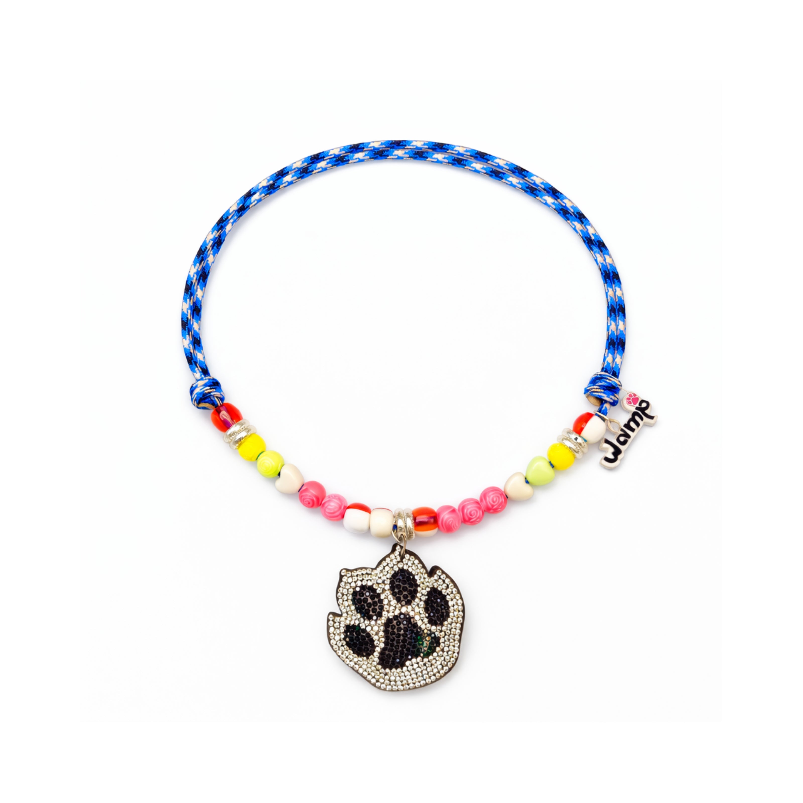 Paw Print Bling Dog Glitter Necklace