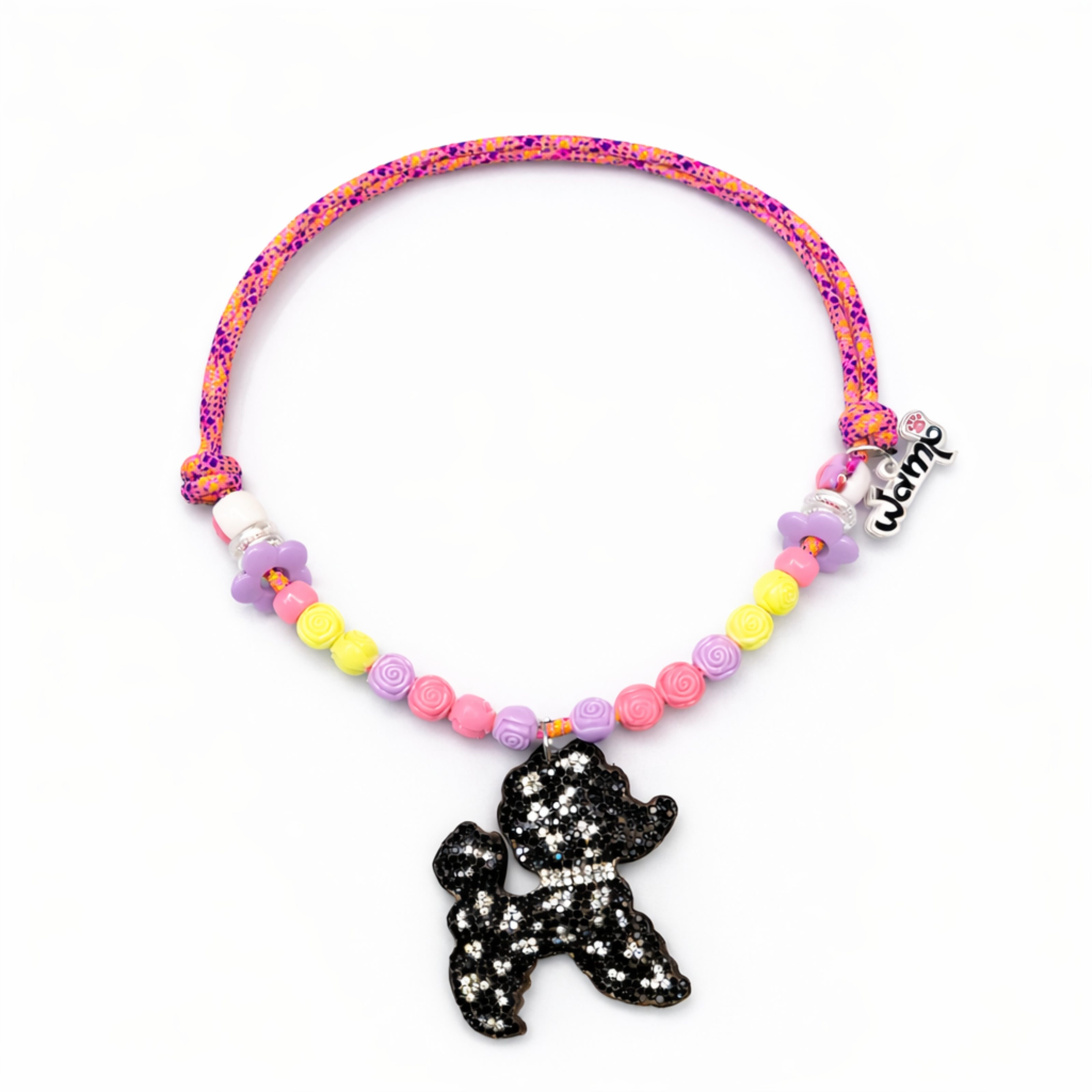Sparkle Puppy Glitter Beaded Necklace