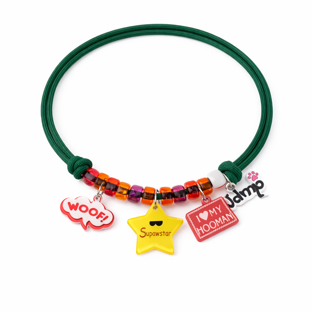 Supawstar Woof Multi-Charm Necklace