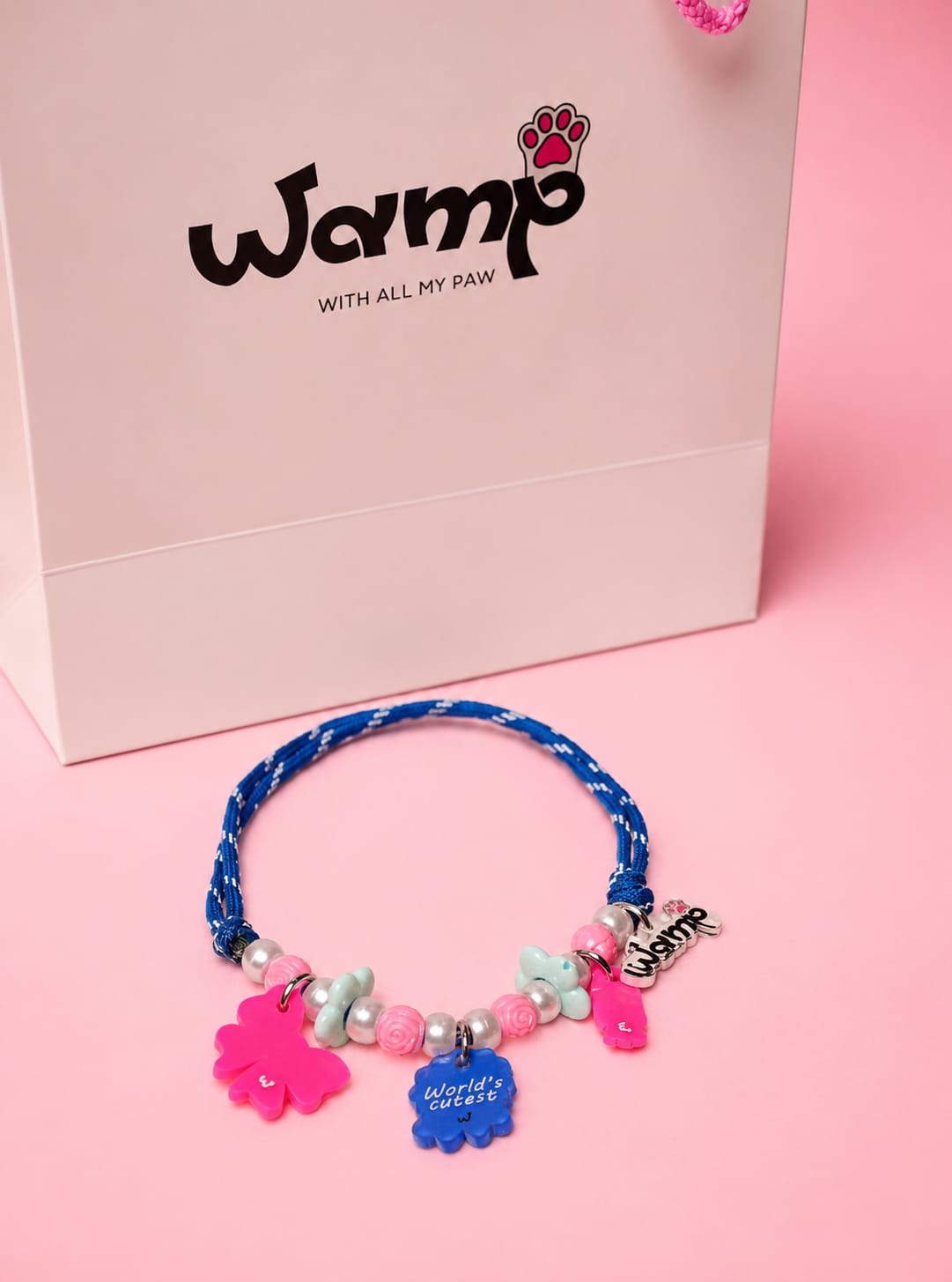 World's Cutest (Blue) Pet Neck Rakhi | Premium Pet Dog Rakhi Necklace