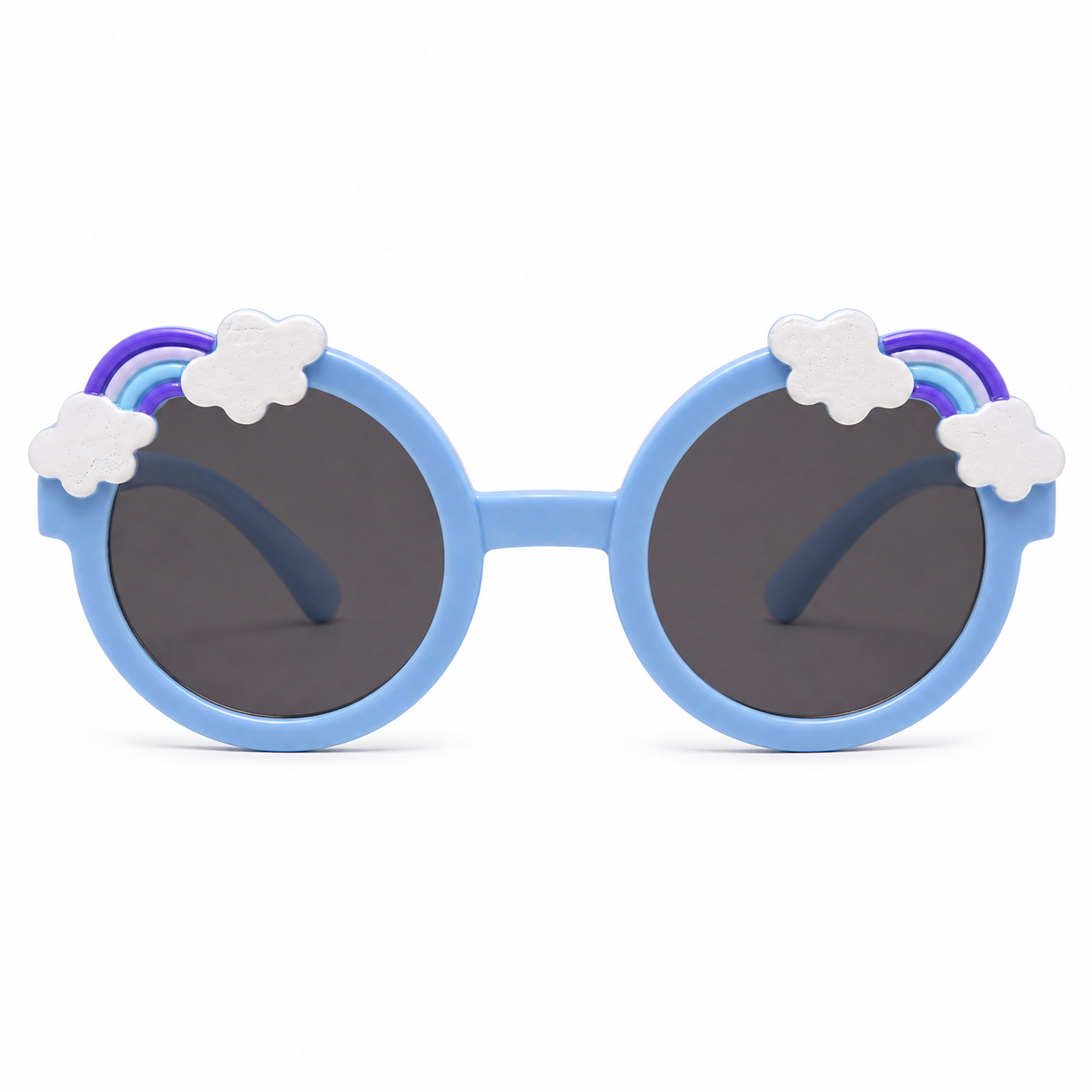 Cute Rainbow Cloud Pet Dog Sunglasses – Blue Round UV Protection Shades