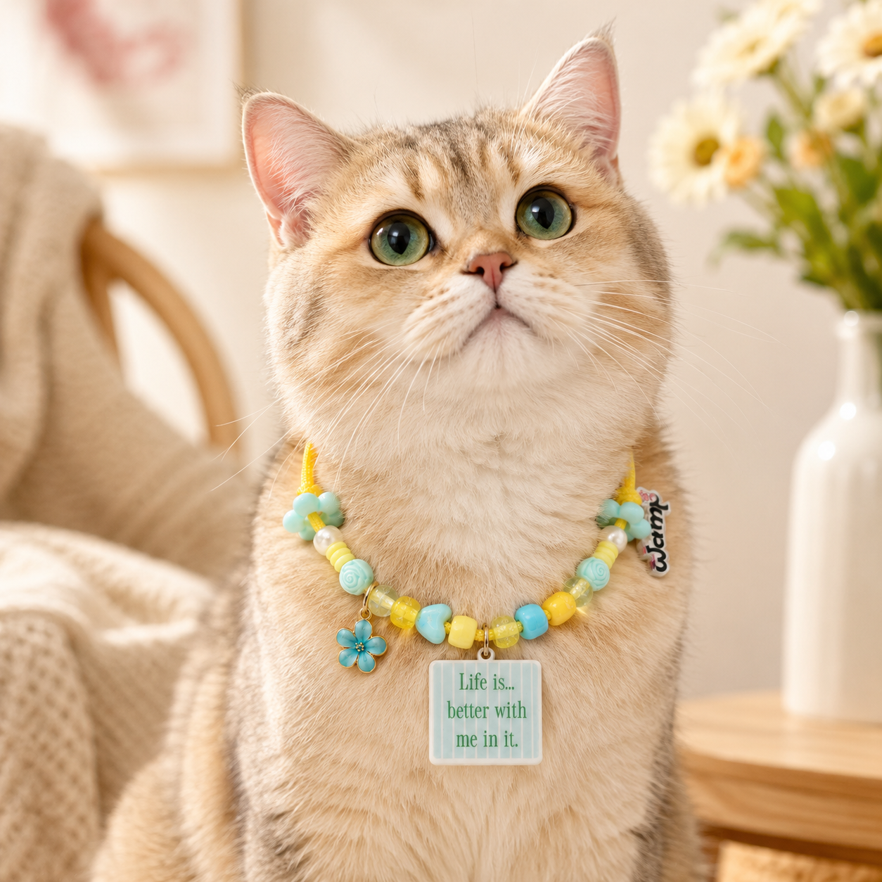 Lemon Blossom Cat Necklace