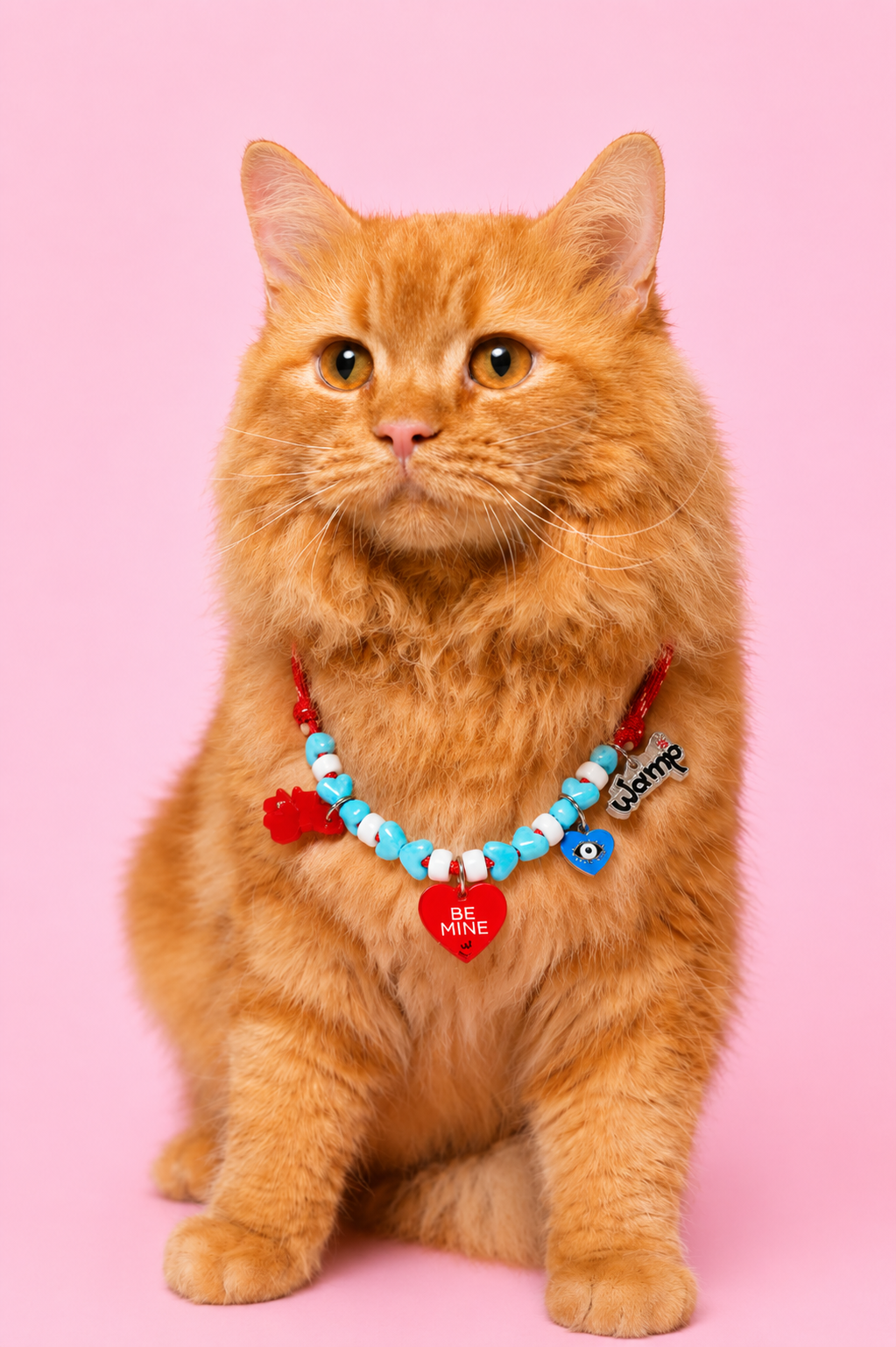 Be Mine Red Heart Pet Neck Rakhi | Personalized Pet Dog Rakhi Necklace