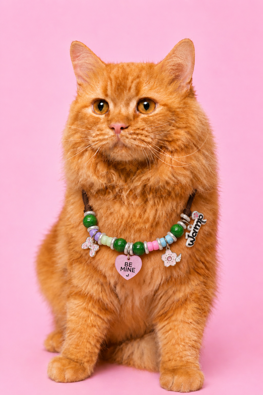 Be Mine Pink Pet Neck Rakhi | Personalized Pet Dog Rakhi Necklace