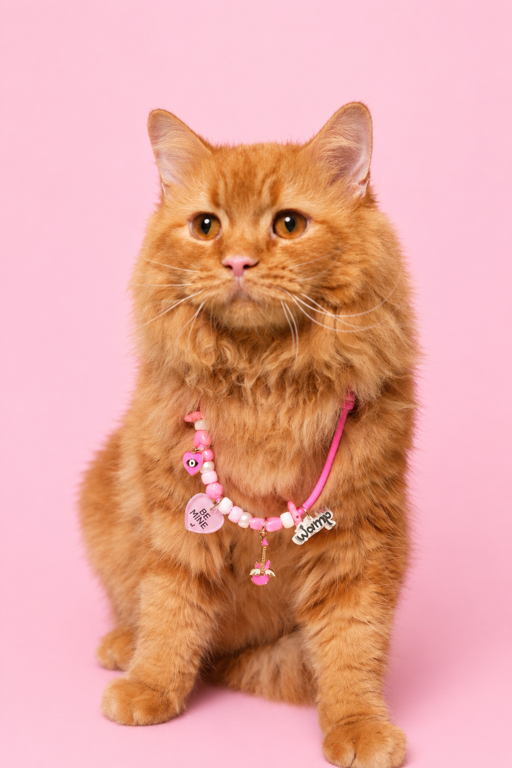 Be Mine Pink Pet Neck Rakhi | Personalized Pet Dog & Cat Rakhi Necklace