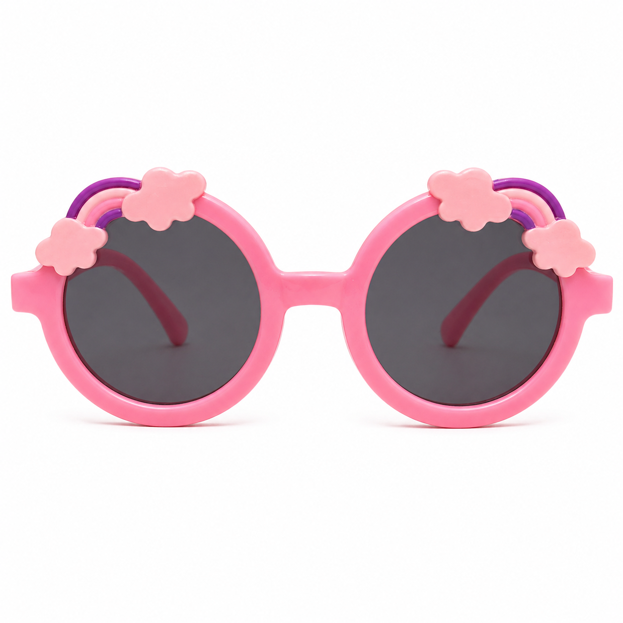 Cute Rainbow Cloud Pet Dog Sunglasses – Pink Round UV Protection Shades