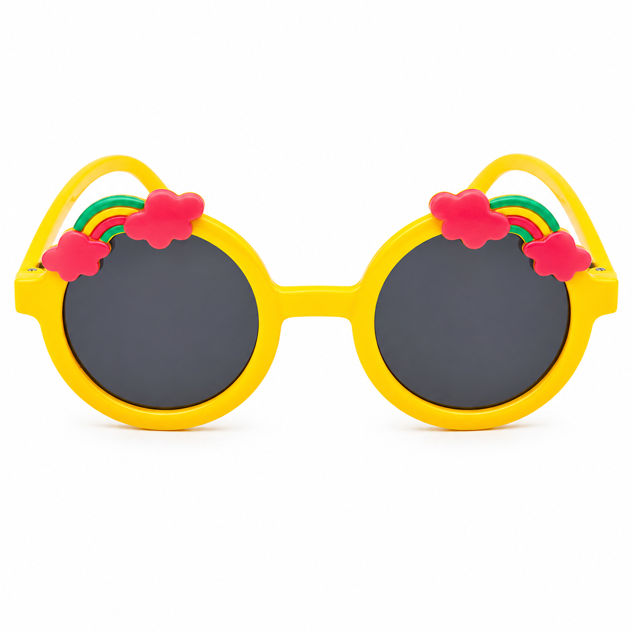 Cute Rainbow Cloud Pet Dog Sunglasses – Yellow Round UV Protection Shades